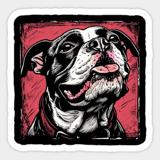Retro Art American Bully Dog Lover Sticker